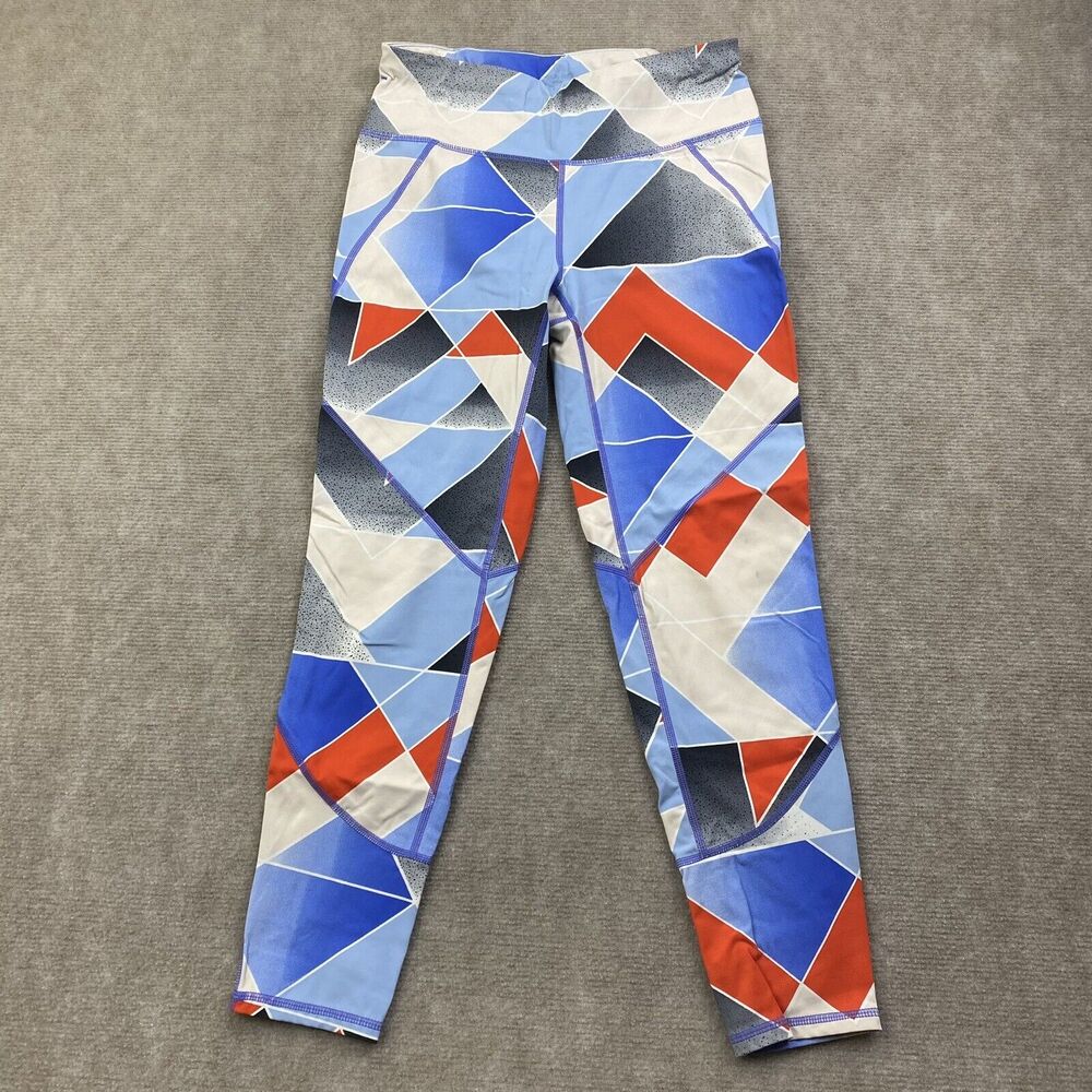 Sweaty Betty Geometric Print Leggings Women’s Size Small Red Blue Pocket